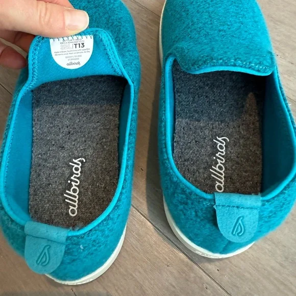 NWOT Allbirds 13T teal wool upper slip on sneaker - Picture 3 of 3